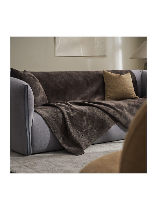 Gofis Home Ριχτάρι Τριθέσιου Καναπέ Nimbus 180x310εκ. Dark Chocolate 447/41