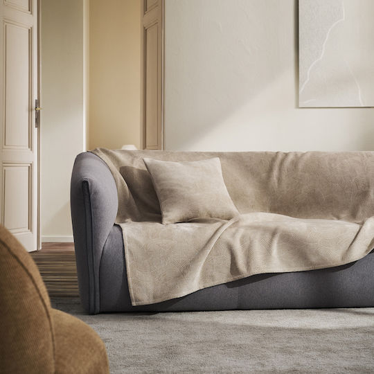Gofis Home Nimbus Three-Seater Sofa Throw Jacquard 180x310cm Warm Beige 447/39