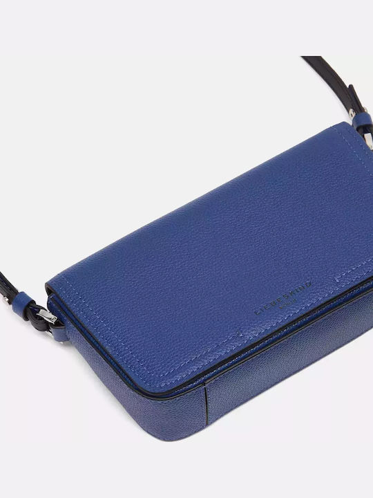 Leder Damentasche Schultertasche Blau