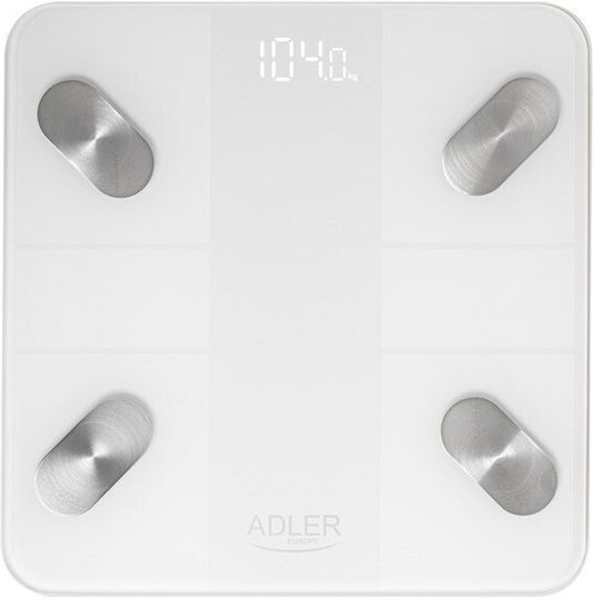 Adler Intelligente Badezimmerwaage 180kg mit Bluetooth Weiße AD 8186