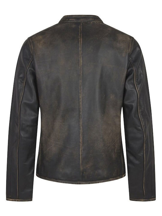 Diesel Leather Jacket Brown