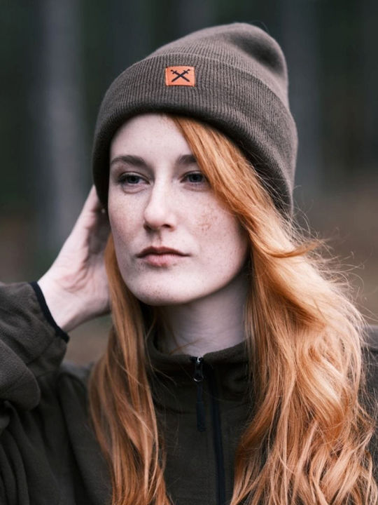 Beanie Unisex Fleece Wendbar Beanie Gestrickt in Braun Farbe