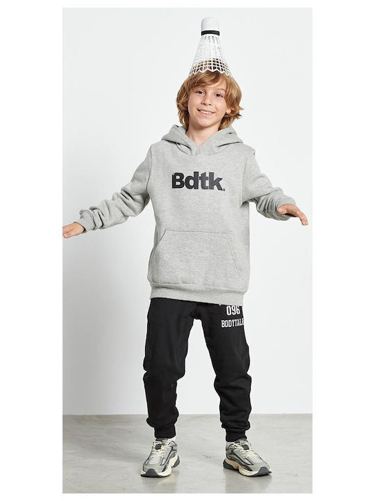 Fleece Kids Sweatshirt with Hood and Pockets Grey melange