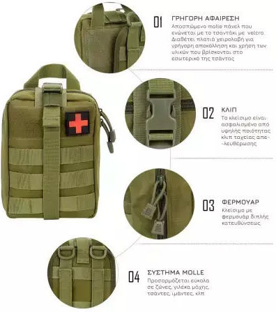 TacMed Military Pouch Belt Khaki