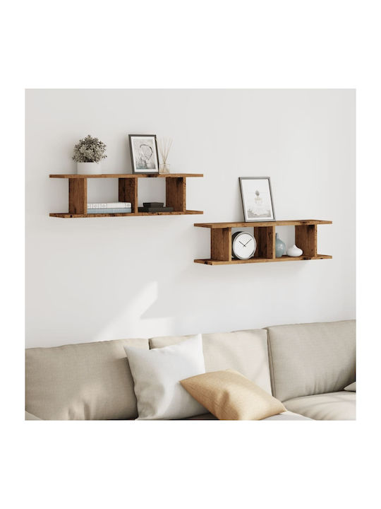 Shelves Wall Coffee 2pcs 75x18x20cm