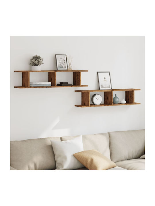 Shelves Wall Black 2pcs 90x18x20cm