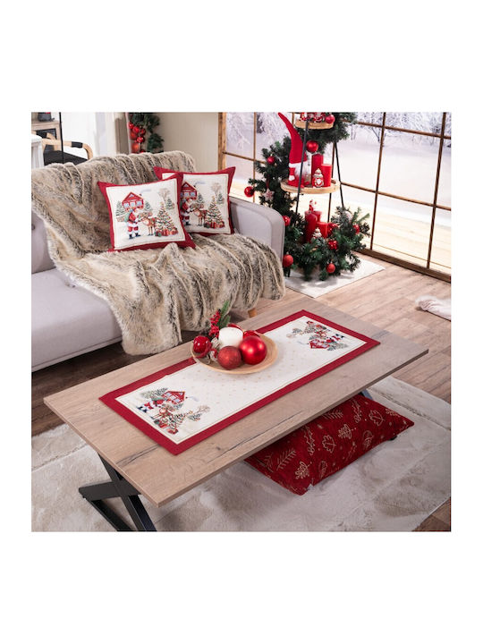 Teoran Set Christmas Tablecloths Square Fabric White 2pcs