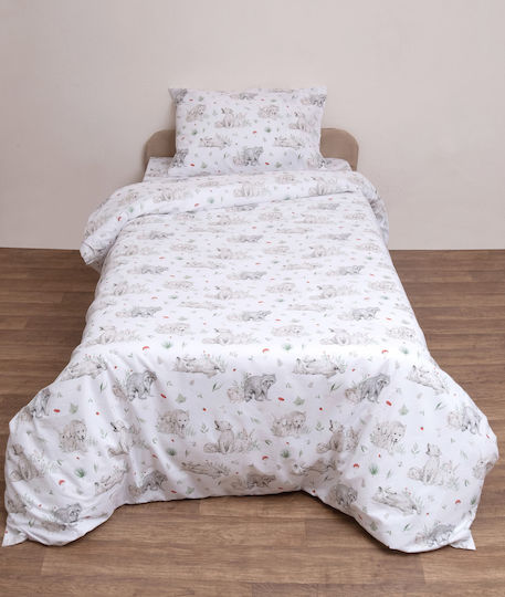 Viopros Double Sided Cotton Baby Quilt 120x160cm White