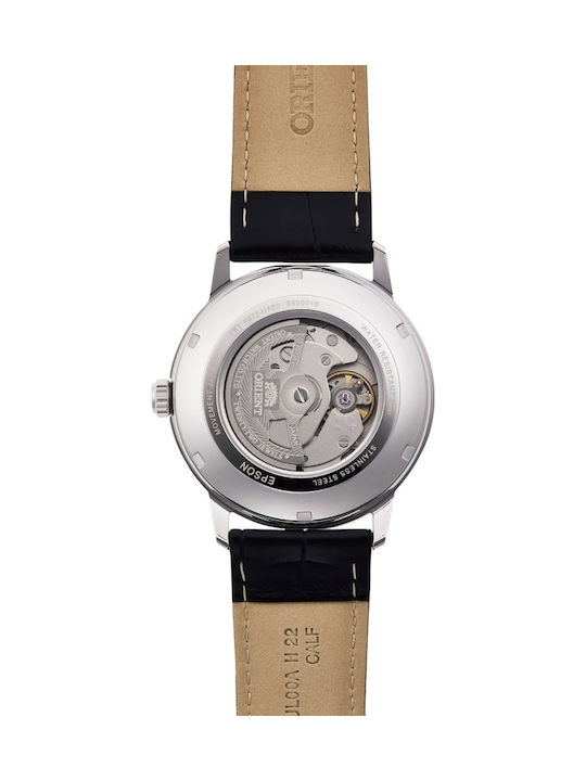 Orient Men's Watch 41.6mm Automatic with Black Leather Strap