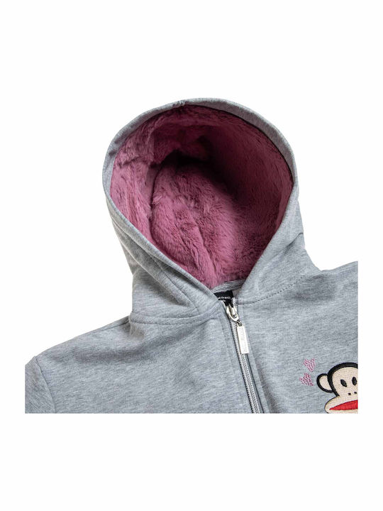 Kids Sweatshirt Cardigan Cotton with Hood Gray