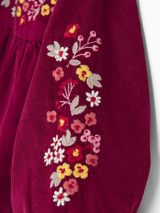 Rochie Fete Mânecă Lungă Set Cu Accesorii Roșie