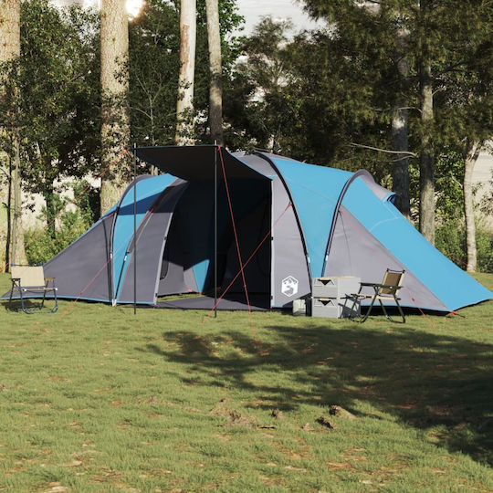 vidaXL Campingzelt Tunnel Blau für 6 Personen 574x400x200cm