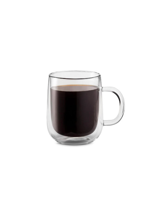 Set 2 Căni din Sticlă De'longhi Dlsc327 Delonghi As00006566 500ml Realizate din Sticlă Borosilicată Suflată Manual cu Dublu Perete