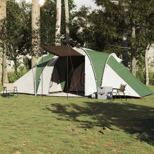 vidaXL Camping Tent Tunnel Green for 6 People