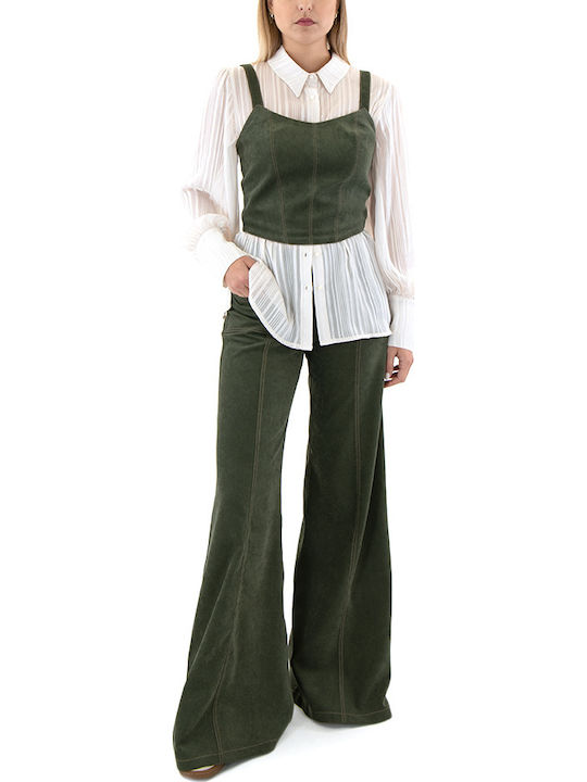 Women's Blouse Corset Sleeveless Khaki