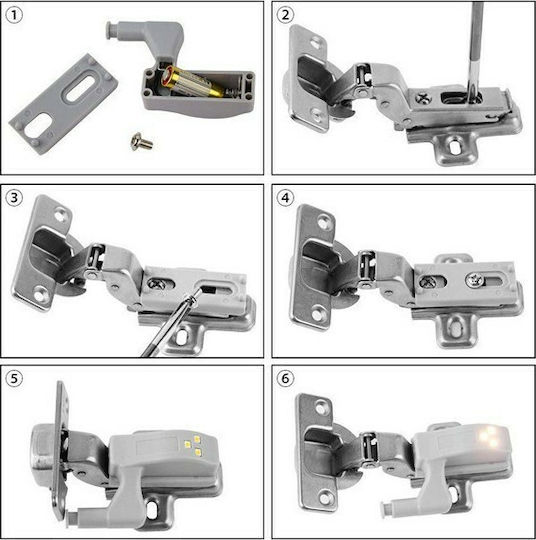 LED Light Hinge for Cabinets with Battery Powered and Photocell 1pcs