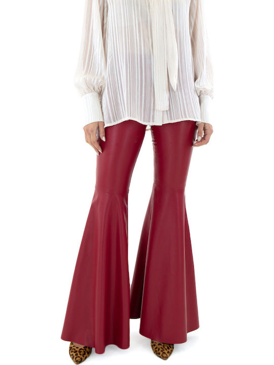 C. Manolo Women's Fabric Trousers Bell Red