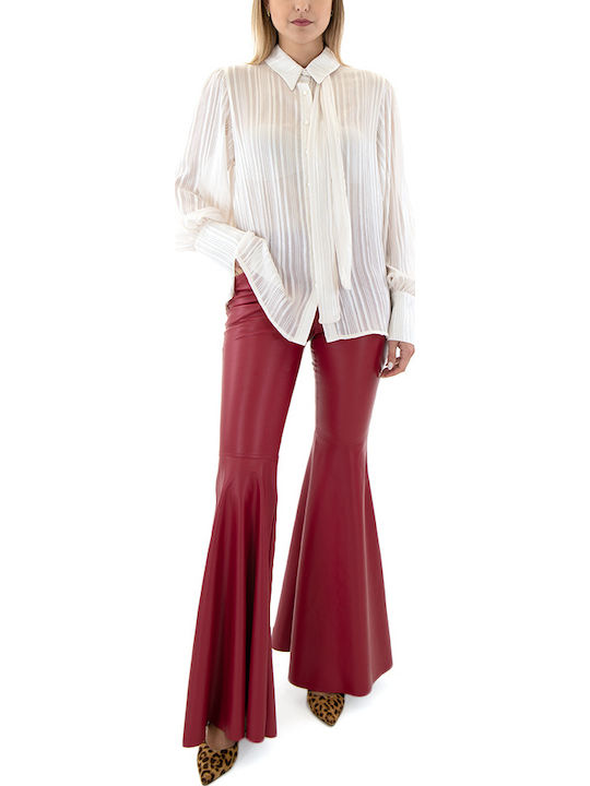 Women's Fabric Trousers Flared Red