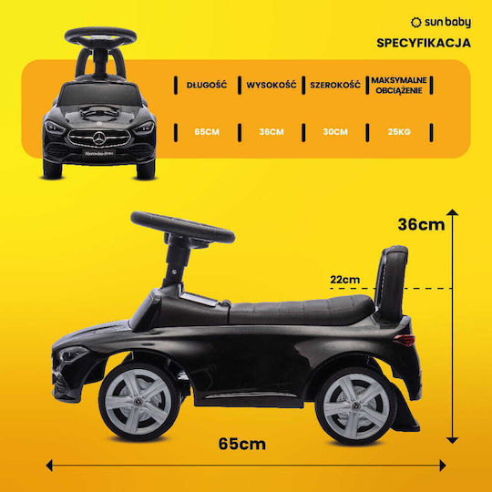 Sun Baby Mercedes C-Class Mașină Ride On Pentru 12+ Luni Neagră
