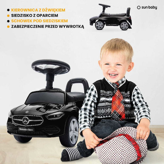 Sun Baby Mercedes C-Class Mașină Ride On Pentru 12+ Luni Neagră