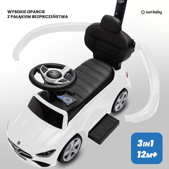 Sun Baby Mercedes C-Class Auto Kinderauto Weiterfahren mit Elterngriff für 12+ Monate Weiß
