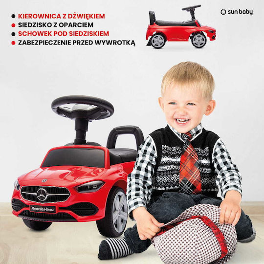 Sun Baby Mercedes C-Class Baby Lauflernhilfe Ride On für 12+ Monate Rot