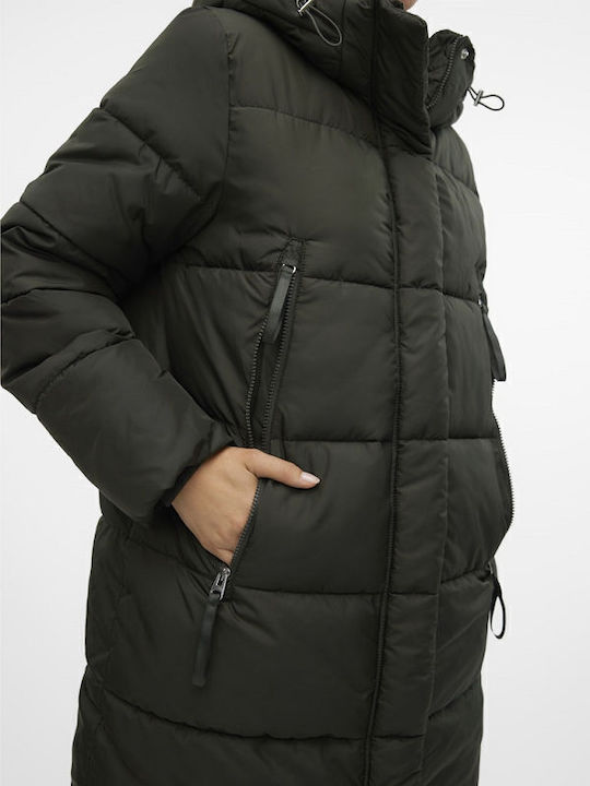 Nova Lang Damen Puffer Jacke Winddicht für Winter Green