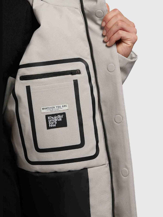 Χειμωνιάτικο Μπουφάν Παρκά Light Grey