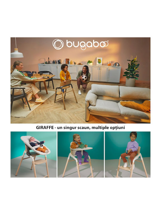 Bugaboo Giraffe Baby Highchair with Adjustable Height Warm Wood-Grey