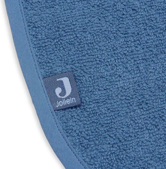 Jollein Σαλιάρα Υφασμάτινη με Αυτοκόλλητο Jeans Blue