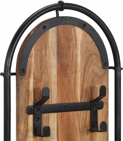 vidaXL Wooden Wall Hanger 16 Hooks Brown 34x110cm 2 Pieces