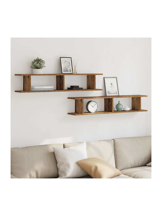 Shelves Wall Coffee 2pcs 105x18x20cm