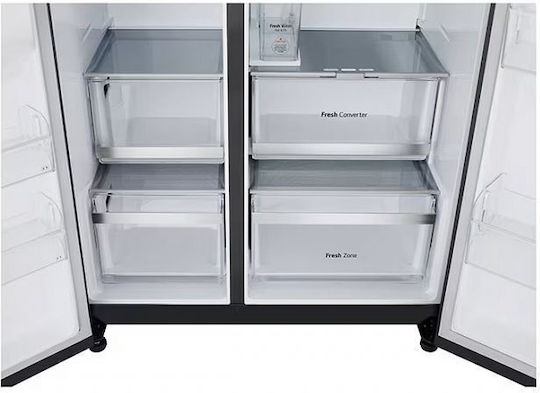 LG Side-by-Side Kühlschrank 628Es Total NoFrost H179xB91.3xT73.5cm. Schwarz GSLE91EVAC