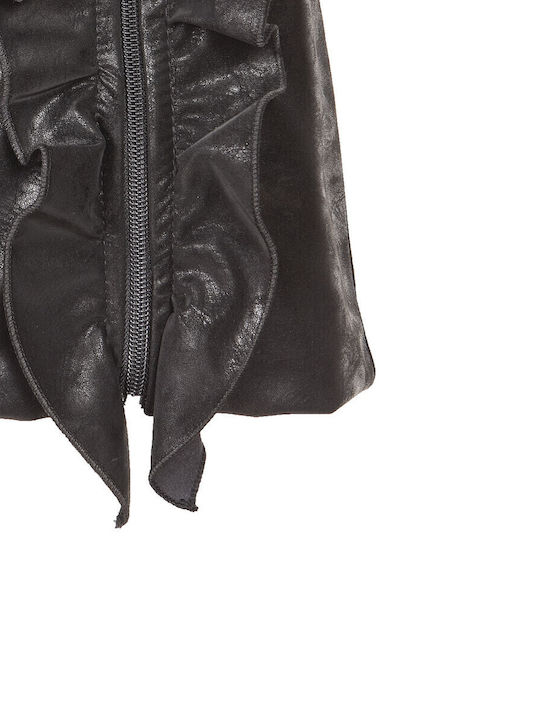 Kids' Leather Skirt Black