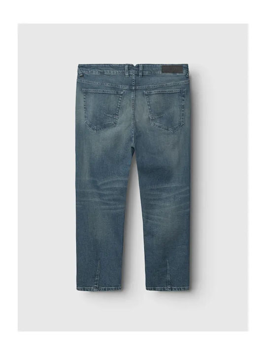 Gabba Men's Jeans Pants Relaxed Fit Tapered Mid Blue Denim