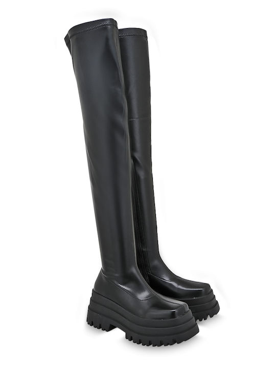 Alessandra Bruni Women's Boots Over the Knee Black