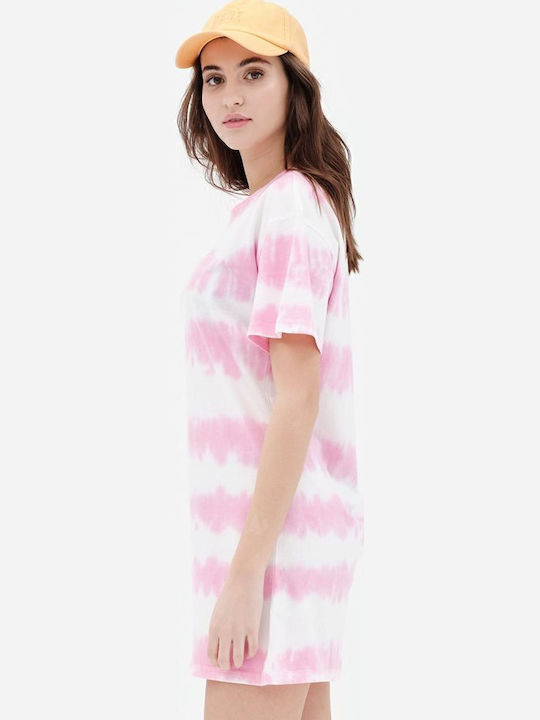 Sommer Mini T-Shirt Kleid Rosa