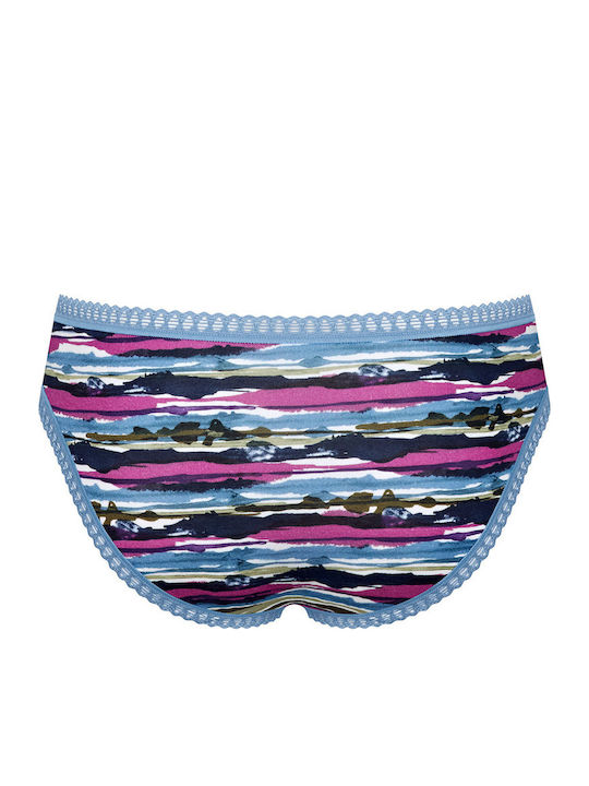 Βαμβακερά Femei Slip 3Pack cu Dantelă Khaki, Navy, Printed