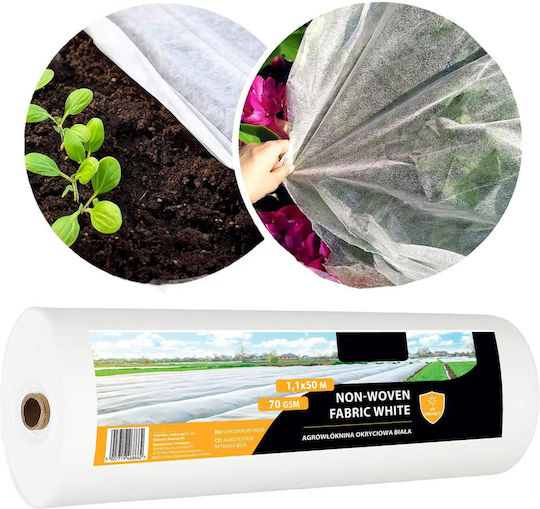 Agrotextile Film Mulching Weed Control Uv Filter 50 X 1.1 Meters 70g/m2 White R