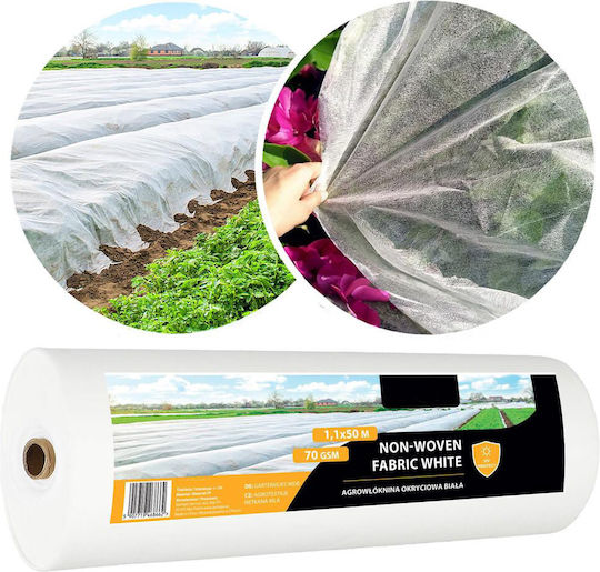 Agrotextile Film Mulching Weed Control Uv Filter 50 X 1.1 Meters 70g/m2 White R