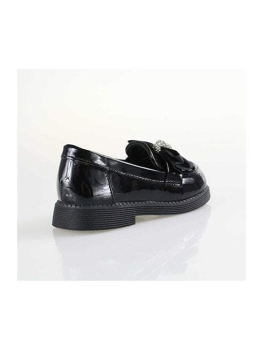 SmartKids Girls Patent Leather Moccasins Black