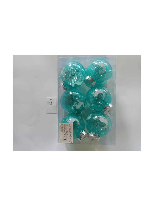 Set 6 Mehrfarbige Weihnachtsbaumschmuck Kugel Ornamente 6cm