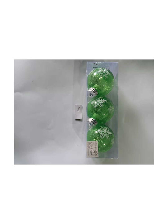 Set 3 Grüne Kugel Ornament 8cm