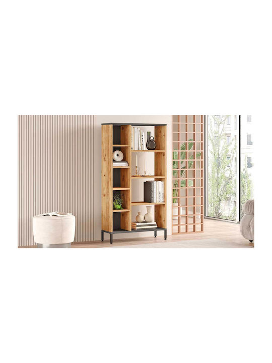 Bookcase Aurora Charcoal 72x25.5x133.6cm