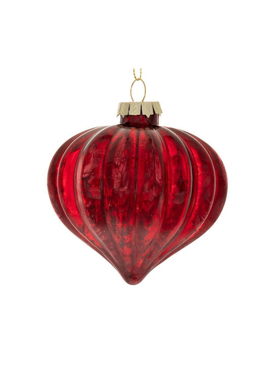 Hanging Ornament Set Glass Burgundy