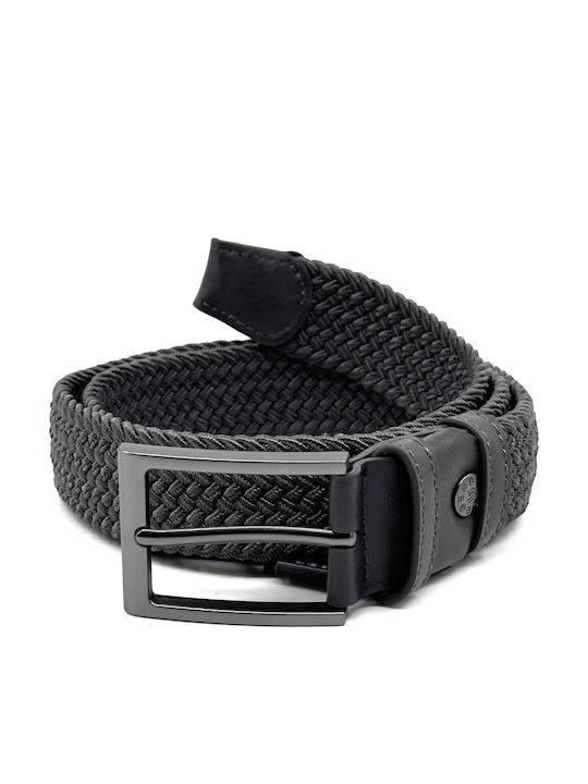 Elastic Men's Belt Fabric Knitted Dark Gray