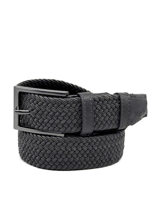 Elastic Men's Belt Fabric Knitted Dark Gray