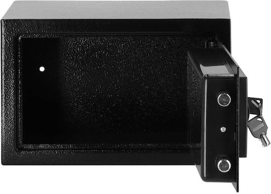 Seif electronic cu cod și cheie 200x310x200 mm oțel negru