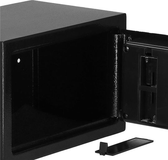 Seif electronic cu cod și cheie 200x310x200 mm oțel negru