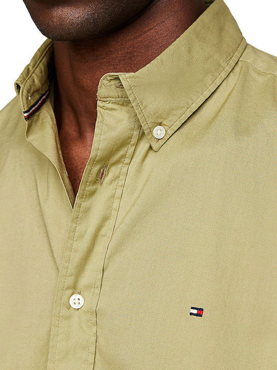 Langärmlig Baumwolle Hemd Utility Olive